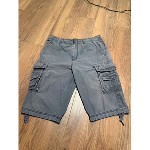 Union Modern Vintage Men Blue Cargo Shorts Size 33 Utility Outdoor Relaxed